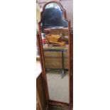 A reproduction mahogany framed cheval mirror