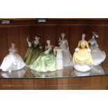 A collection of six Royal Doulton lady figures