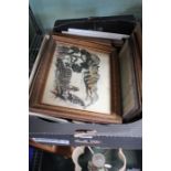 Box of decorative pictures and prints