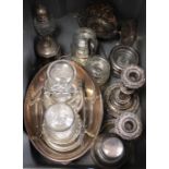 A selection of domestic metalware, the majority for the table top