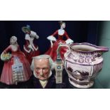A 19th century lustre jug together with a Royal Doulton Collectors Club mug