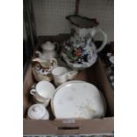 A Royal Doulton flirtation pattern part tea service, together with a large Masons