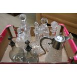 Box of decanters various (two smoked)