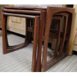 A teak Retro design nest of three tables