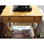 A light oak side table with single drawers fitted for & containing a large selection of cutlery