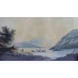 An19th century watercolour painting, Loch scene,