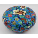 An early 20th century Longwy French bowl & cover, brightly glazed enamelled faience