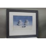 Michael Potter, "Chinese Ceramics", a pair of watercolour paintings, signed 35cm x 49cm