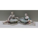 A pair of 19th century Dresden male & female figurines