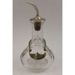 Hukin & Heath, an early 20th century silver mounted cut glass dispenser