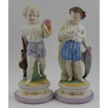 A pair of late 19th century Continental Parian figures