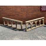 A pair of oak ecclesiastical balustrades