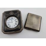 E.S. Barnsley & Co. A silver and tortoiseshell watch case