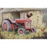 Edward Hersey (b. 1948) "An Early Red Massey Ferguson Tractor"