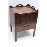 19th century mahogany tambour fronted bedside pot cupboard