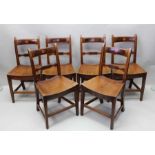 A set of six small sized 19th century elm chairs