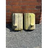 Two pieces of architectural limestone, 42cm high