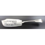 William Knight, A William IV silver fish slice, fiddle pattern handle,