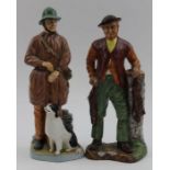 Two Coalport ceramic figures 'The Poacher' & 'The Shepherd', 21cm high (2)