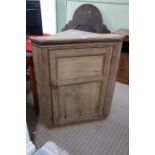 A part 19th century oak fronted hanging corner cupboard