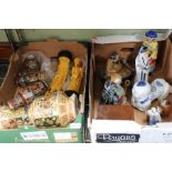 Two boxes of Oriental design collectibles