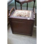 An early 20th century mahogany box base piano stool,
