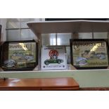 Three pub advertising mirrors, and an MG Cars enamel sign