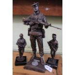 A bronzed figure Argyl & Sutherland Northern Ireland Soldier, 1980's, 32.5cm