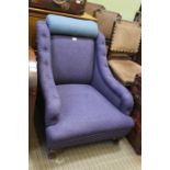 A two colour felt upholstered arm chair