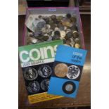 A box of various coins
