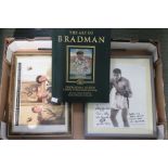 "The Art of Bradman" Cricket book, various framed photos