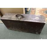 A vintage wooden toolbox