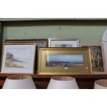 Selection of five original artworks mainly land/sea scapes