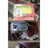 Box of old Meccano spare bits