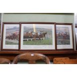 Three racecourse prints - Ascot, Cheltenham & Sandown, all framed, by Paul Hart