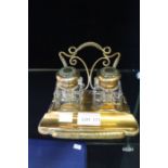 Brass based twin bottle desk stand