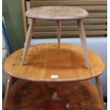 Two Ercol pebble tables