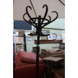 A Bentwood hat and coat rack