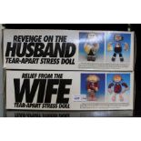 Two boxed Husband & Wife tear-apart stress dolls