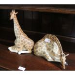 Two Russian porcelain giraffes