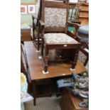 A retro design teak extending dining table, on tapering cylindrical legs, and extra central leaf