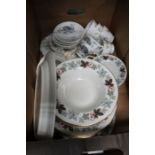 Royal Doulton Camelot part dinner service and a leaf decorated part tea service