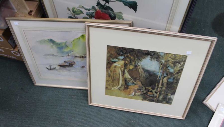 A selection of decorative pictures and prints, to include Russell Flint - Image 2 of 3