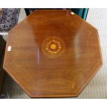 An Edwardian octagonal inlaid table