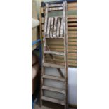 A set of wooden folding decorators steps