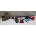 Fishing equipment to include rod, canvas bag, reels, flies, etc