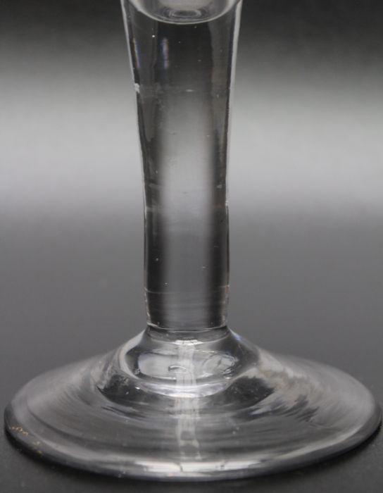 A large 18th Century plain stem glass circa 1750 - Image 2 of 3