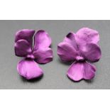 Aluminium ‘Pansy’ earrings, by JAR made an additional 1,000 pairs of aluminium Pansy earrings for pu