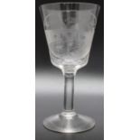 A Georgian wheel engraved "Sunderland Bridge" wine goblet