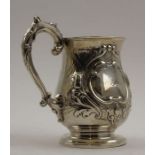 A Victorian "Harvest" mug decorated with sickle, rake, and wheatsheaf, London 1860, 202g